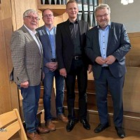 Brgermeister Thomas Hermann, Prof. Thomas Lennartz, Kirchenvorstandtsmitglied Georg Schloetmann und Senior Organist Winfried Dahn